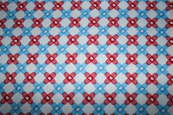 Designer-Baumwollstoff Pflastermuster weiß (10 cm)