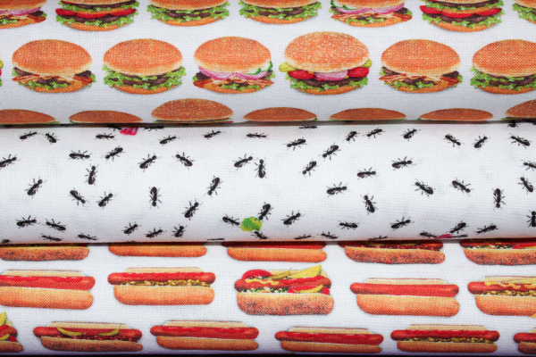 Designerbaumwolle Burger weiß (10 cm)