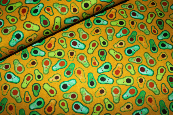 Designerbaumwolle Avocadoparty  (10 cm)