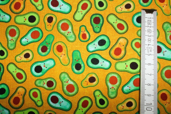 Designerbaumwolle Avocadoparty  (10 cm)