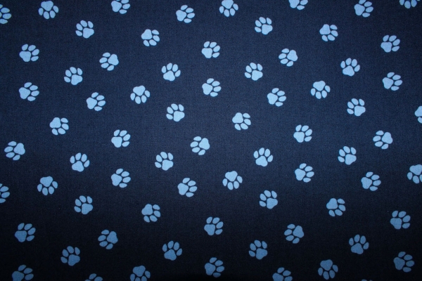 Baumwolle Pfötchen blau (10 cm)