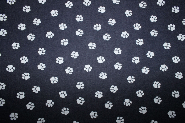 Baumwolle Pfötchen dunkelgrau (10 cm)