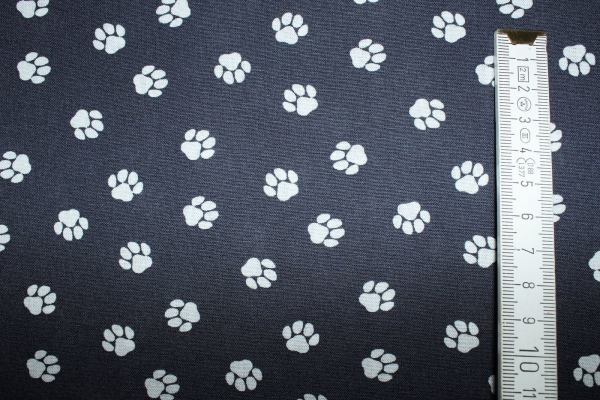 Baumwolle Pfötchen dunkelgrau (10 cm)