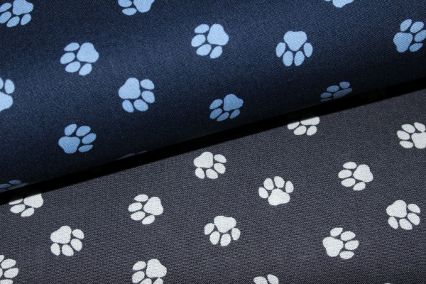 Baumwolle Pfötchen blau (10 cm)