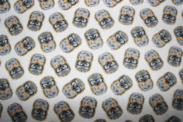 Designerbaumwolle Igel hellgrau (10 cm)