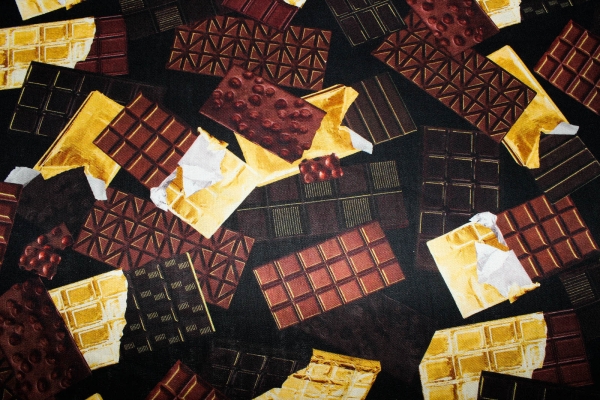 Designerbaumwollstoff 14 Karat Chocolate Black (10 cm)