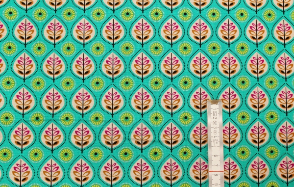 Designerbaumwolle Scandi Leaves  (10 cm)