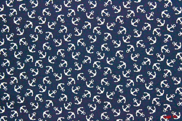 Baumwollstoff Anker dunkelblau (10 cm)