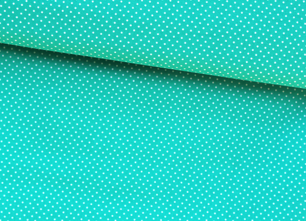 Baumwollstoff Punkte kräftiges smaragd (10 cm)