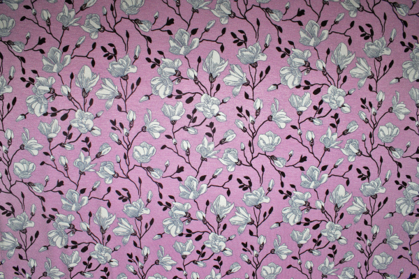 Viskose-Jersey "Magnolien" helles orchid (10 cm)