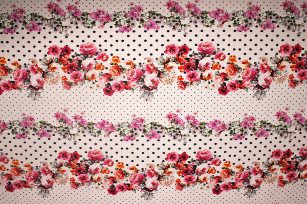 Jersey "Blumen" helles lachsrosa (10 cm)