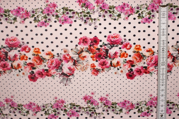 Jersey "Blumen" helles lachsrosa (10 cm)