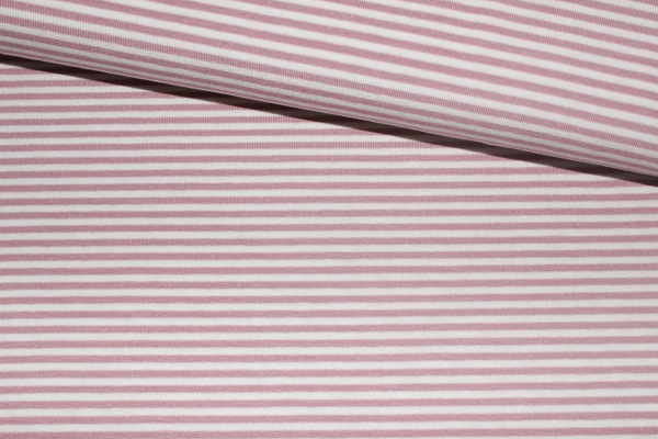 Viskose-Jersey Calaera altrosa/weiß (10 cm)