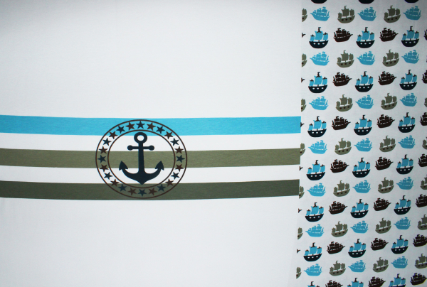 Jersey-Panel "Maritimes Feeling" weiß