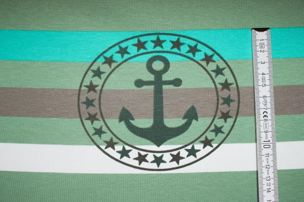 Jersey-Panel "Maritimes Feeling" grün