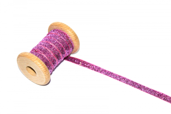 Webband Lurex Glitzer hellpink (1 m)