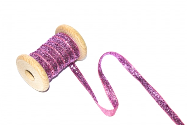 Webband Lurex Glitzer hellpink (1 m)