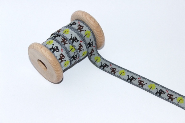 Webband Kätzchen grau (1 m)