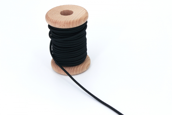 Gummikordel 3 mm dick schwarz (1 m)