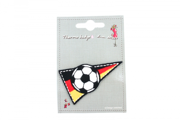 1 Aufnäher Wimpel Fußball (3,7 cm)