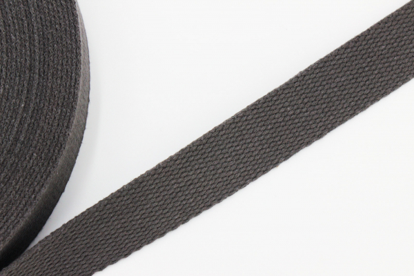 Gurtband Baumwolle 25mm dunkelgrau (1 m)