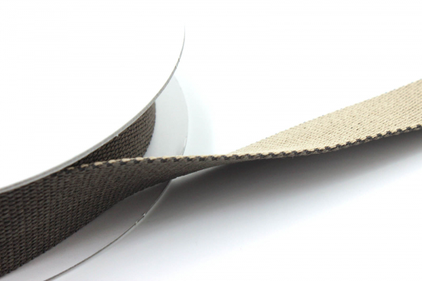 Gurtband zweifarbig 30mm warmes grau/sand (1 m)