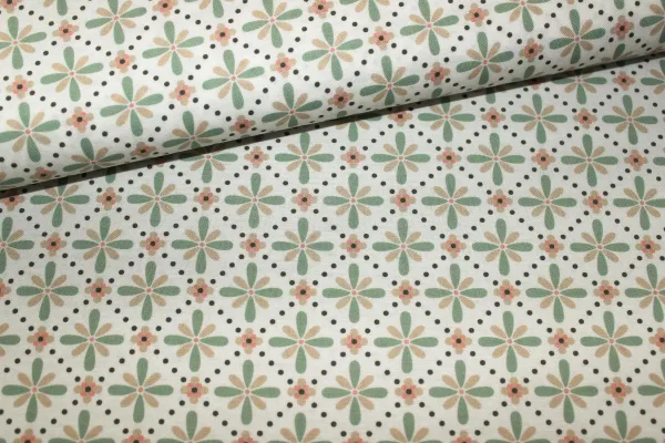 Designerbaumwollstoff Vintage Charm Tea Time (10 cm)