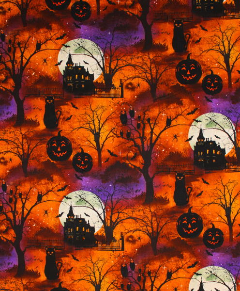 Designerbaumwollstoff Frightful night Scenic Rapport 58 cm