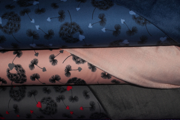 Alpenfleece/-sweat mit Pusteblumen peach (10 cm)