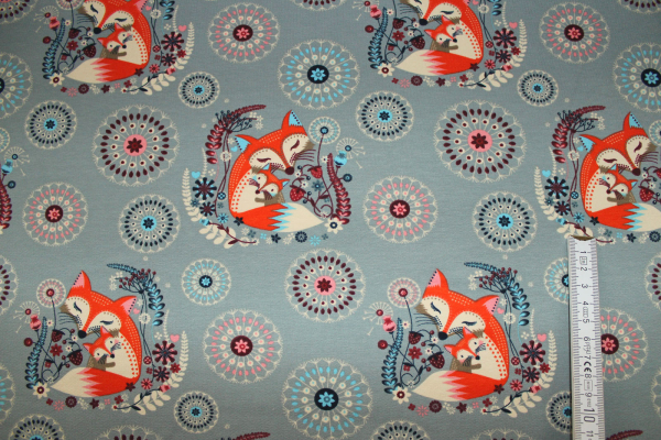 Sommersweat Füchse blaugrau (10 cm)