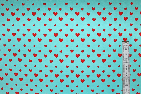 Jersey Painted Hearts helltürkis (10 cm)