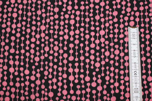 Viskose-Druck Grace schwarz/rosé (10 cm)