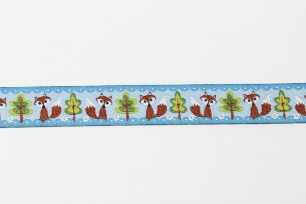 Webband Füchse blau (1 m)
