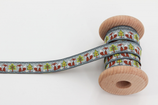 Webband Füchse grau (1 m)