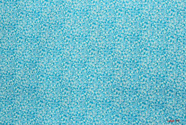 Baumwolle Blumenwiese türkis (10 cm)