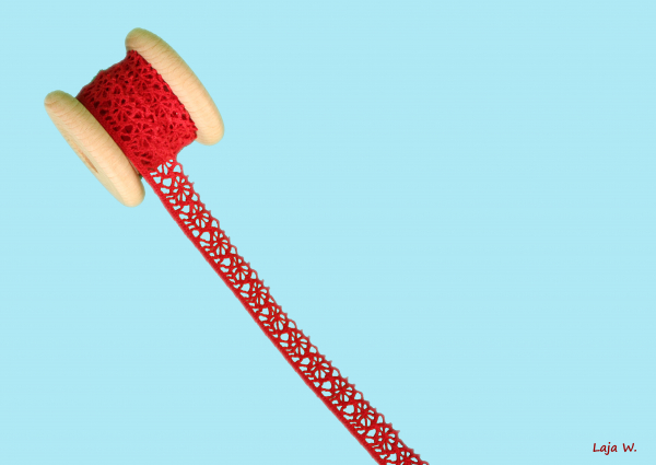 Häkelborte rot (1 m)