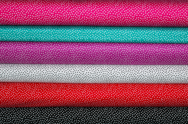 Designerbaumwolle Garden Pindot magenta/weiß (10 cm)