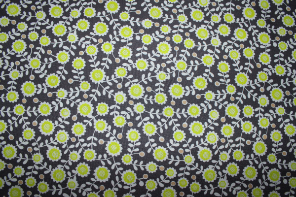 Designerbaumwollstoff Flowers neongelb (10 cm)