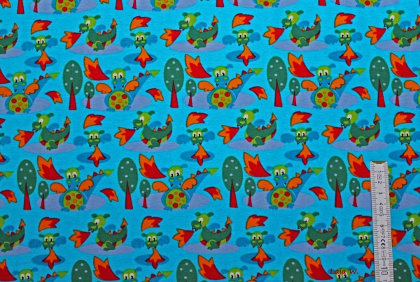 Jersey Drachenwald türkis (10 cm)