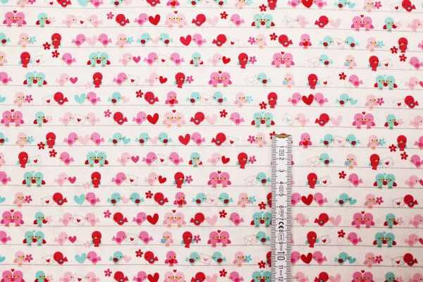 Stoff Lovey Birds (10 cm)