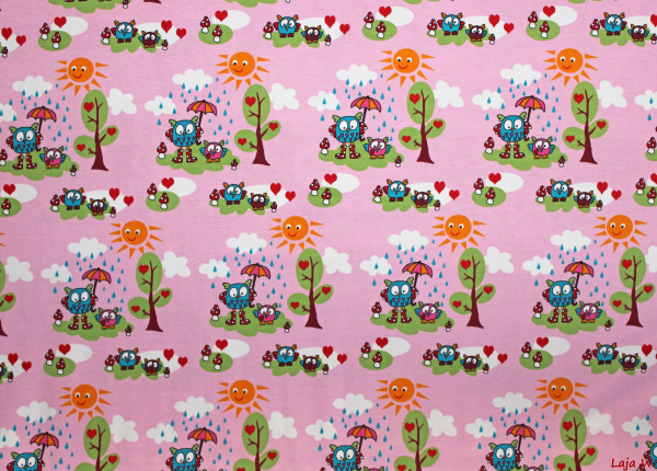 Stretch- Jersey Eulenwald rosa (10 cm)