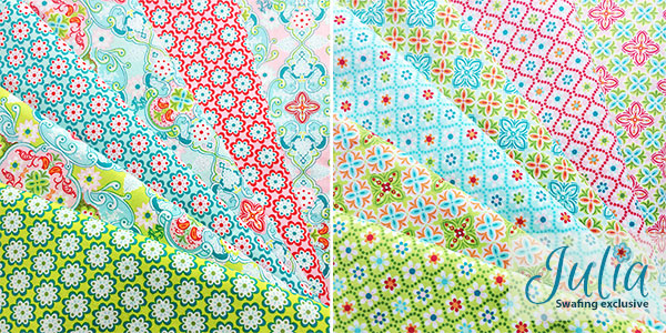 Baumwolle Julia Miniblumen grün (10 cm)