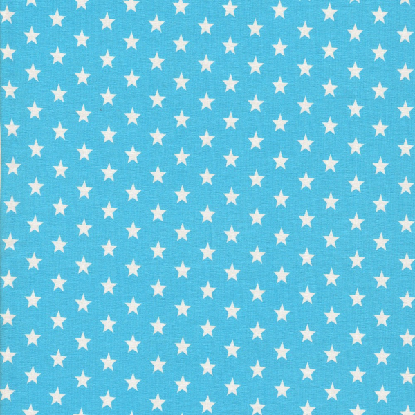 Stretch- Jersey Sterne helltürkis (10 cm)