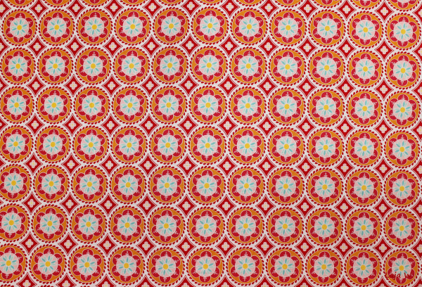 Stoff Blümchenmedallion orange (10 cm)