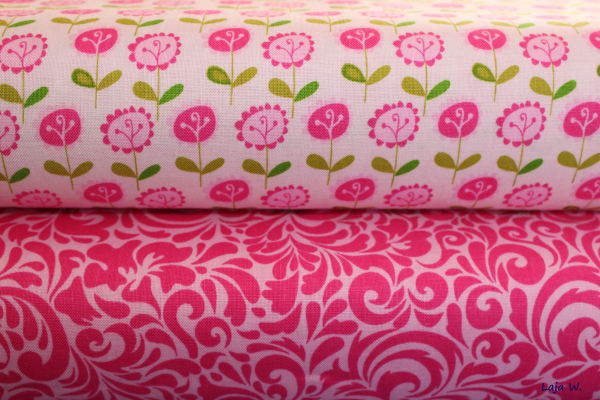 Stoff Blumenwiese rosa (10 cm)