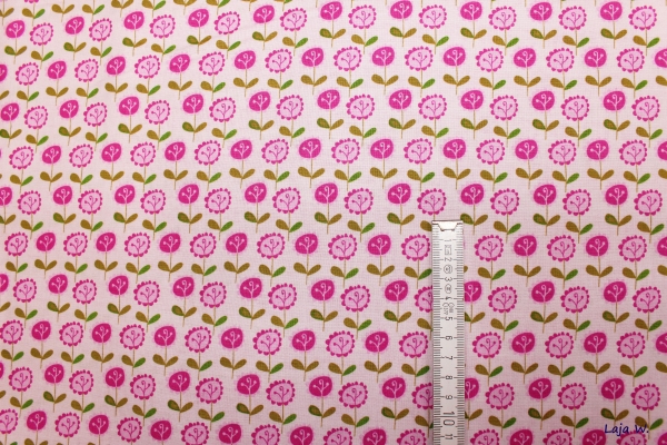 Stoff Blumenwiese rosa (10 cm)