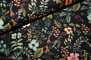 Taschenstoff Canvas Herb Garden schwarz (10 cm)