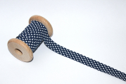 Schrägband Punkte dunkelblau (1 m)